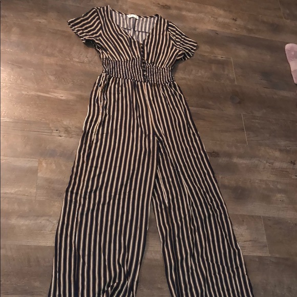 hollister striped jumpsuit